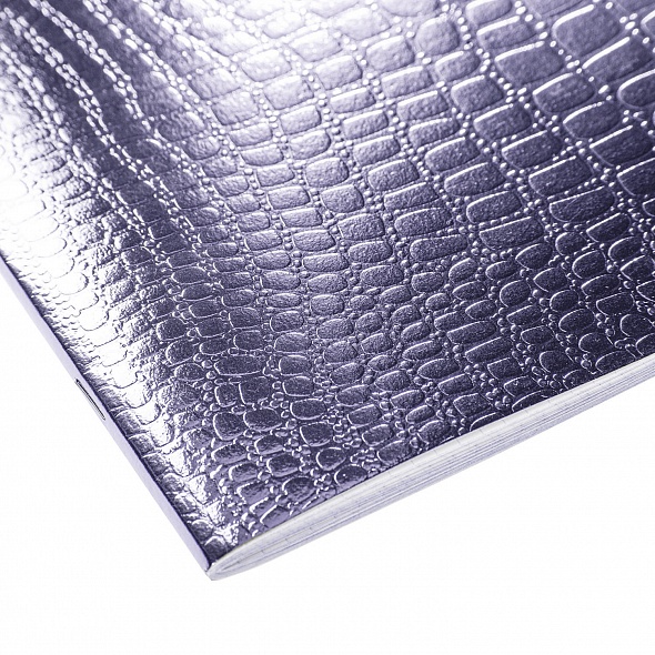 Тетрадь А5 48л клетка ХАТБЕР бумвинил Metallic Croco коричневая, арт. 48Т5бвВ1