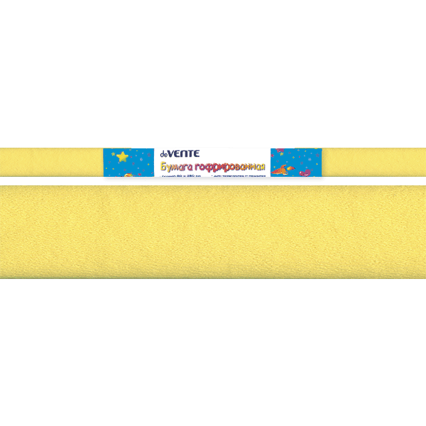 Бумага цветная крепированная 50см*250см deVENTE лимонная, арт. 8040702