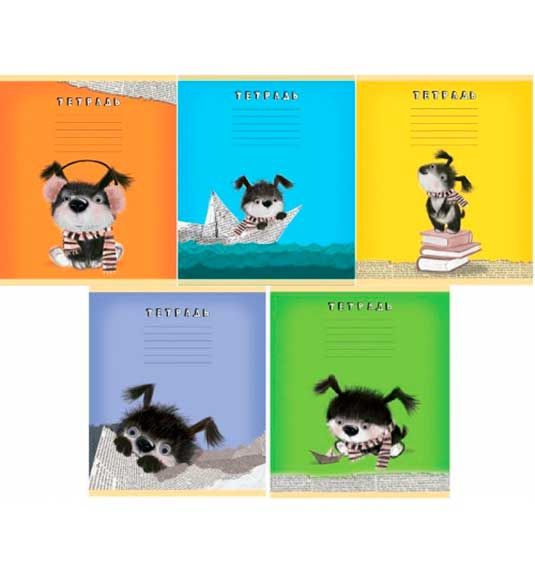 Тетрадь А5 18л клетка ПЗБМ Пес Паси ассорти, арт. 017792