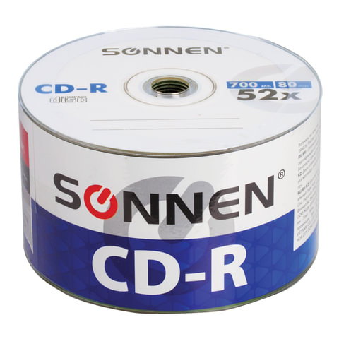 Диск CD-R SONNEN 52x 700Mb Bulk, арт. 512571