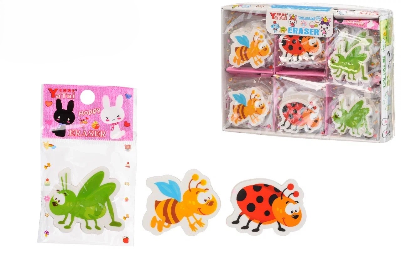 Ластик фигурный MC BASIR Насекомые ассорти, арт. YT-1096