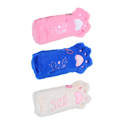 Пенал 1 отделение CLIP STUDIO Литтл принцесс искусственный мех в форме лапы ассорти, арт. 238-296