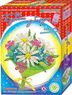 Набор для творчества Букет из бисера КЛЕВЕР Ромашки и колокольчики, арт. АА 42-621