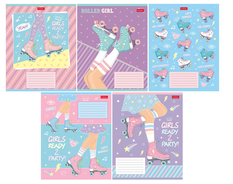 Тетрадь А5 18л клетка ХАТБЕР На роликах ассорти, арт. 18Т5В1