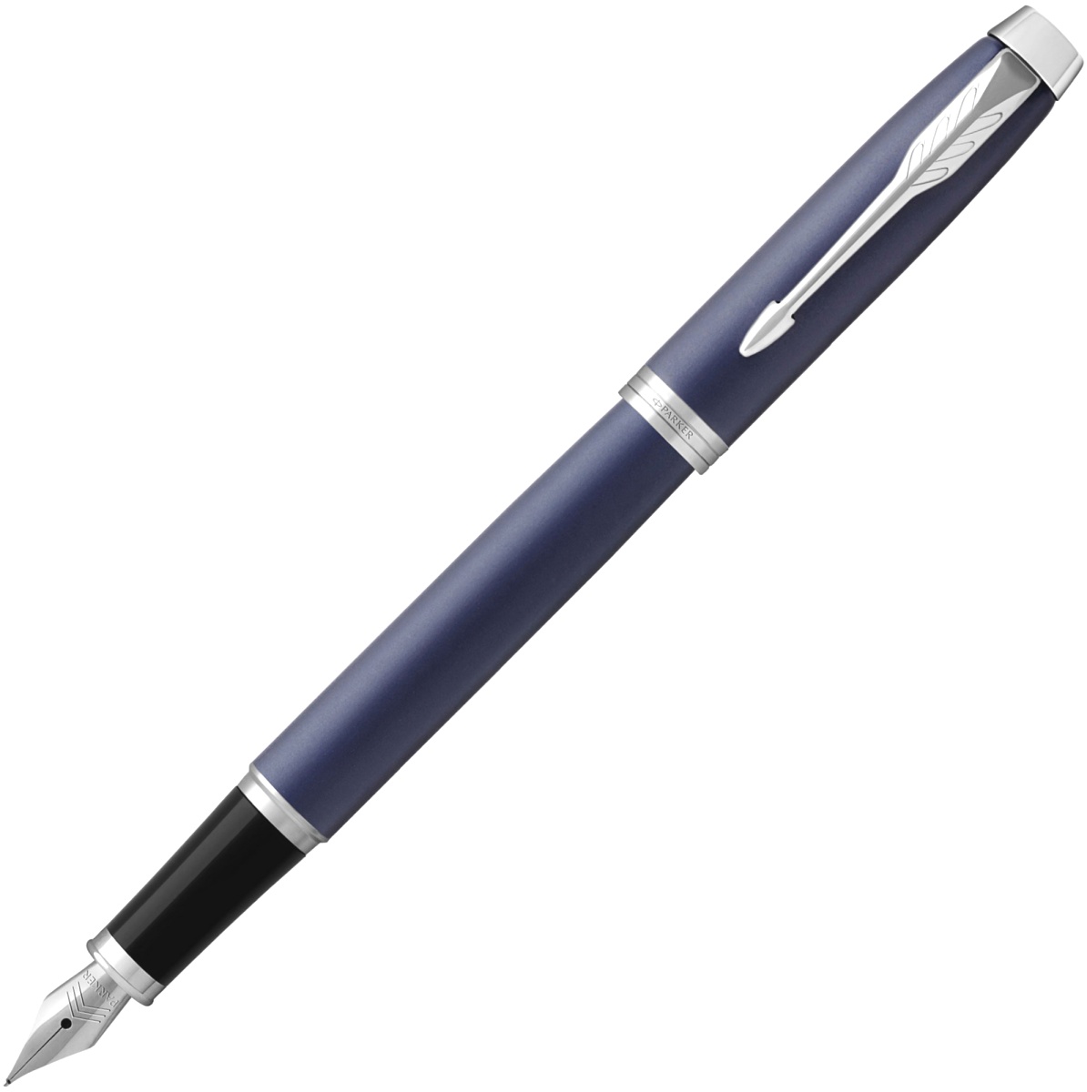 Ручка подарочная перьевая PARKER IM Core F321 Matte Blue CT (F) корпус синий лак/хром в футляре, арт. 1931647
