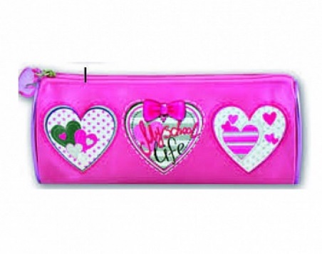 Пенал-косметичка 1 отделение ФЕНИКС Сердечки , арт. 34786