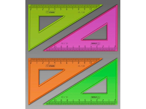 Треугольник 30*10см пластиковый СТАММ Neon ассорти, арт. ТК230