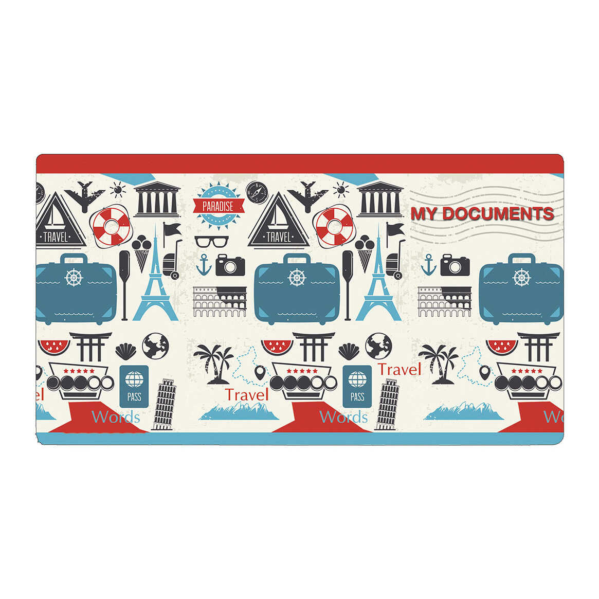 Папка конверт на молнии 260*140 180мкр ФЕНИКС Путешествия прозрачная, арт. 53231