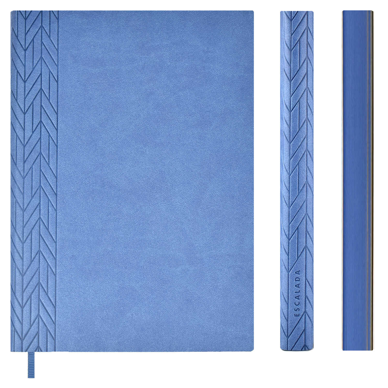 Ежедневник недатированный А5 ФЕНИКС Escalada Буйвол мягкая обложка искусственная кожа голубой срез голубой, арт. 57091