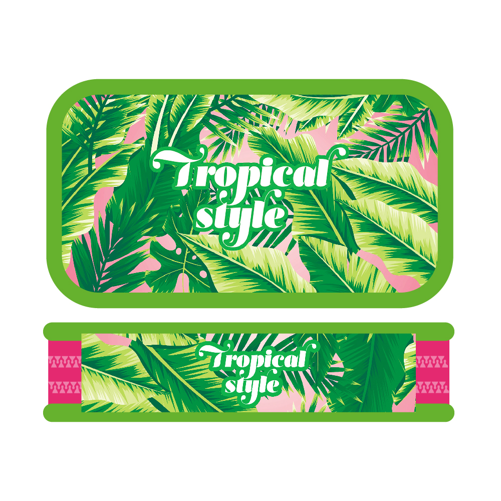 Пенал 2 отделения ПЧЕЛКА Тропический узор, арт. ПО-901