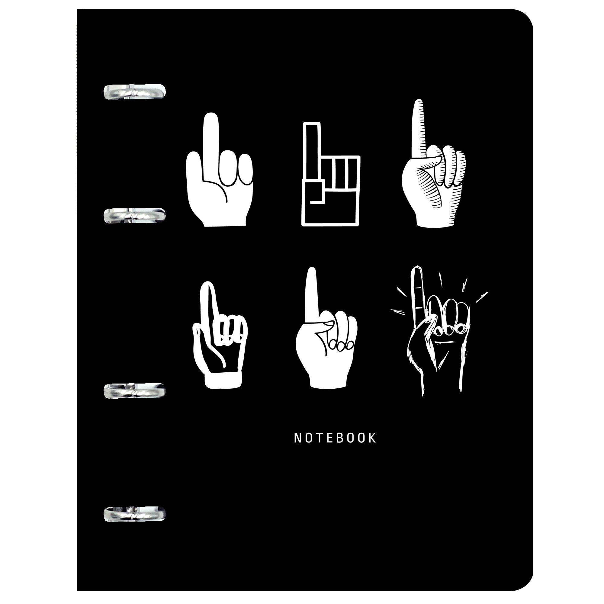 Тетрадь А5 120л клетка на кольцах JOY BOOK Black style №1 искусственная кожа soft touch интегральная обложка +сменный блок, арт. ПБИ1204883