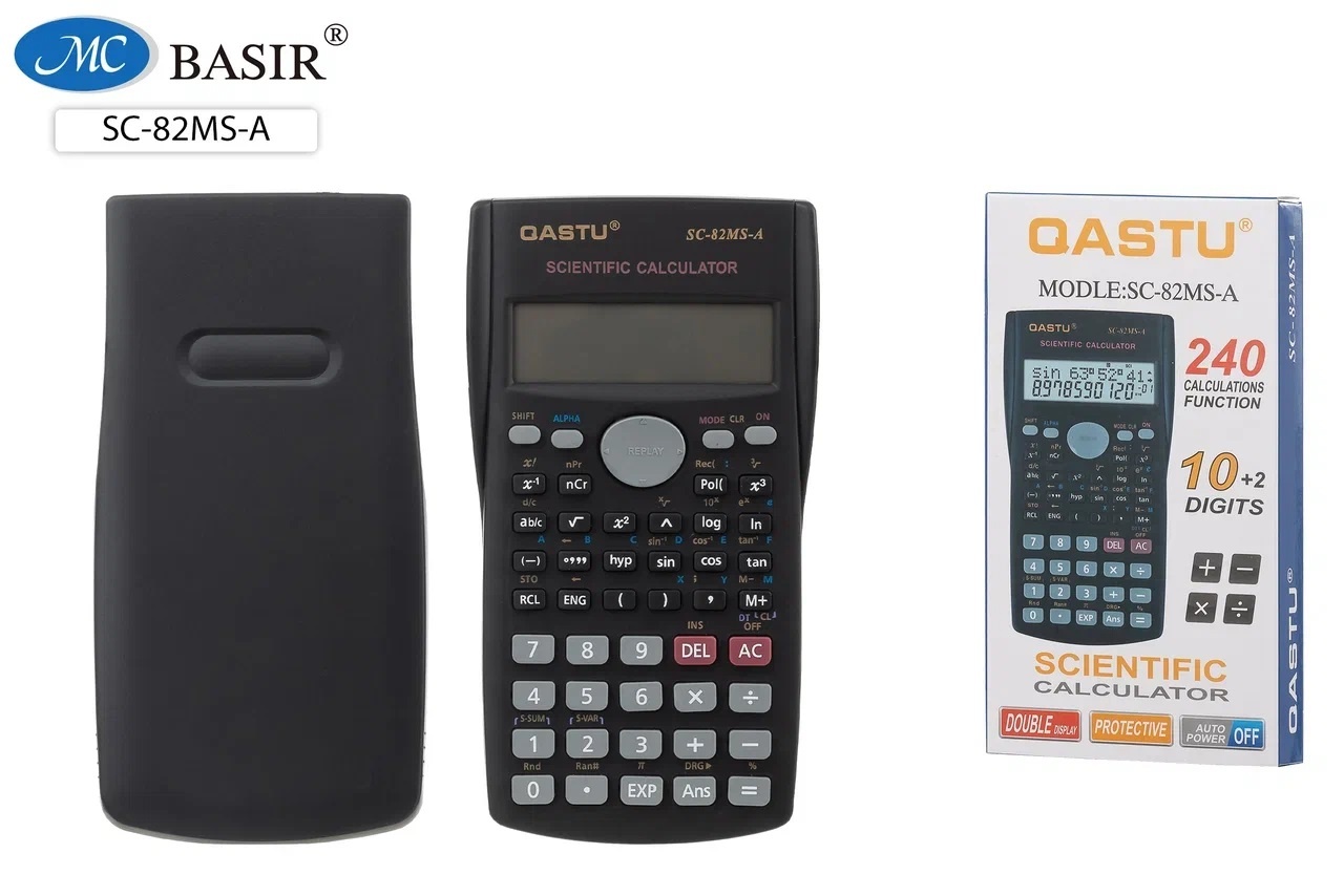 Калькулятор 10 разряд MC BASIR инженерный с крышкой, арт. SC-82MS-A