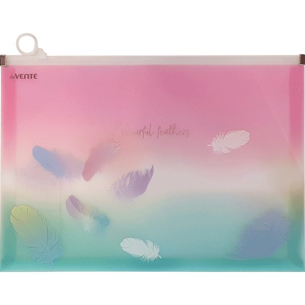 Папка конверт на молнии А4 deVENTE Feather дно с расширением, арт. 3070941