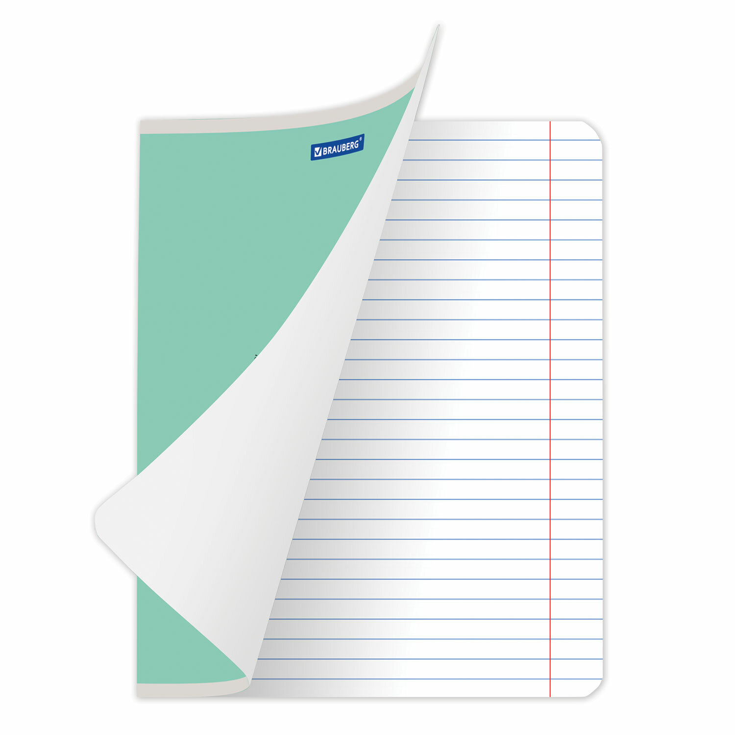 Тетрадь А5 24л линия BRAUBERG Классика зеленая, арт. 105705