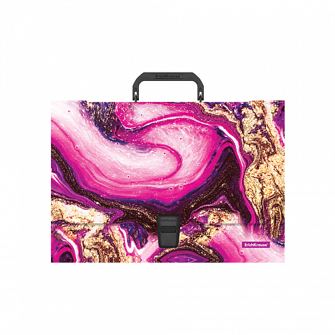 Папка портфель пластиковая А4 ERICH KRAUSE Marble Amethyst 1 отделение Папка портфель пласт А4 E.K. Matt Ice Metallic 1 отделение, арт. 52915