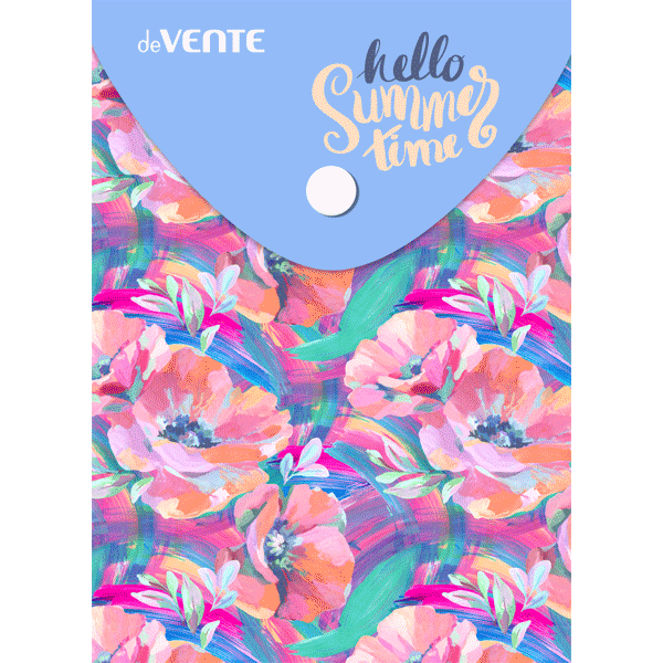 Папка конверт на кнопке А6 150мкр deVENTE Hello Summer time вертикальная, арт. 3079216