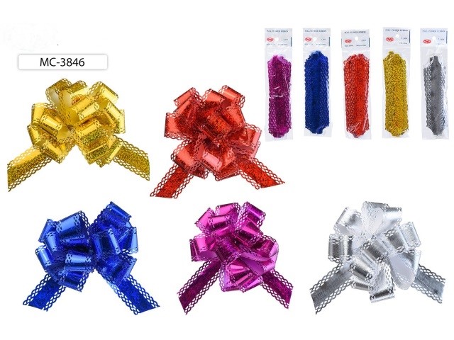 Бант декоративный сборный 3,2см MC BASIR ассорти голография , арт. МС-3846