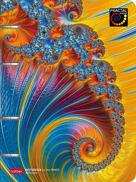 Тетрадь А5 80л клетка на кольцах ХАТБЕР Перламутровый аммонит твердая обложка, арт. 80ТК5мтлВ1_26285