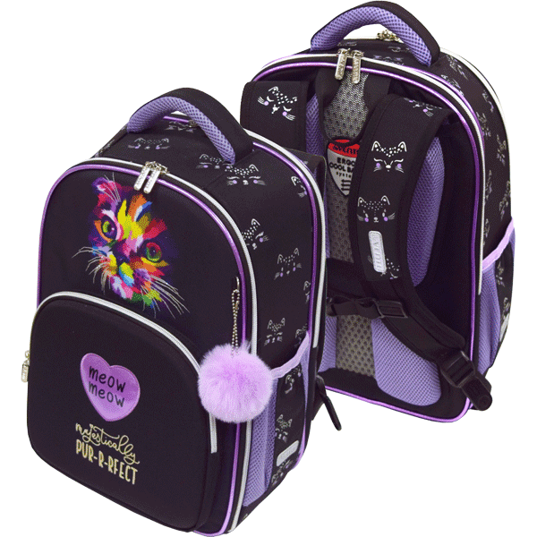 Рюкзак школьный deVENTE Next Meow Meow каркасный ортопедическая спинка + подвеска, арт. 7033254