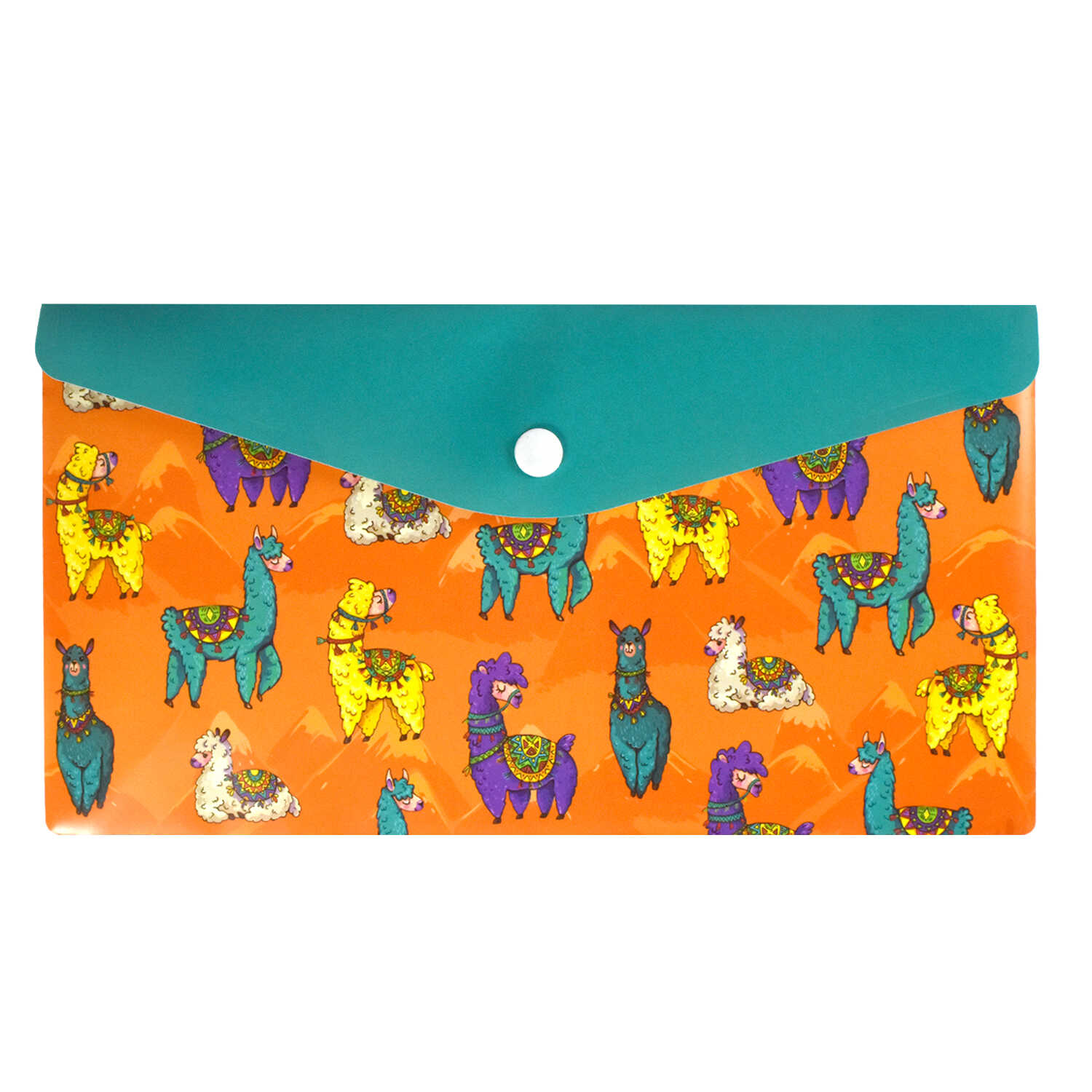 Папка конверт на кнопке 260*140 180мкр ФЕНИКС Альпаки непрозрачная, арт. 53210