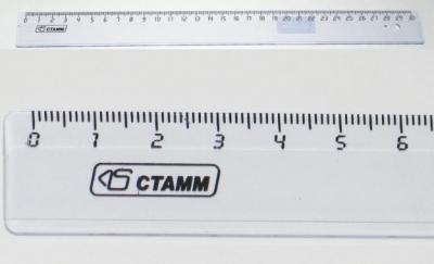 Линейка 30см пластиковая СТАММ Cristal тонированная голубая, арт. ЛН1200