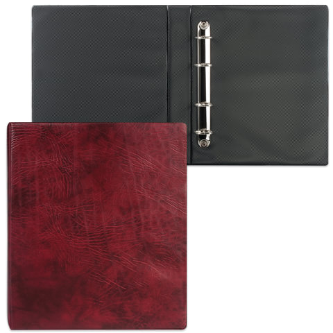 Альбом для нумизматов ТОП-СПИН бордовый ПВХ на 4 кольцах д/монет и купюр без листов, арт. М9-05/235851