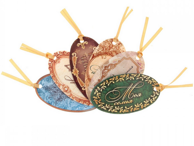 Набор тегов для скрапбукинга Дерево 6шт, арт. 982297