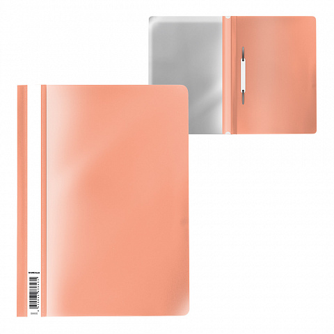 Папка скоросшиватель пластик с прозрачным верхом 0,18мм ERICH KRAUSE Matt Powder персиковая, арт. 55164