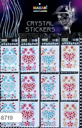 Наклейки-стразы акриловые MAZARI Сердечко ассорти, арт. M-8719