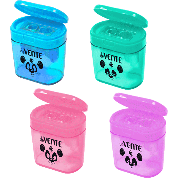 Точилка с контейнером 2 отверстия deVENTE Panda ассорти, арт. 8031105