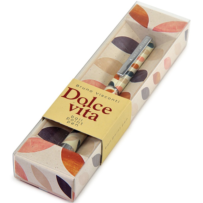 Ручка подарочная шариковая синяя BRUNO VISCONTI Dolce Vita Лепестки Винтаж поворотный механизм, арт. 20-0252/01