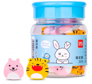 Ластик фигурный DELI 31*44*30 Звери ассорти, арт. 71055