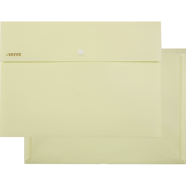 Папка конверт на кнопке А4 350мкм deVENTE Pastel карман желтая, арт. 3071851