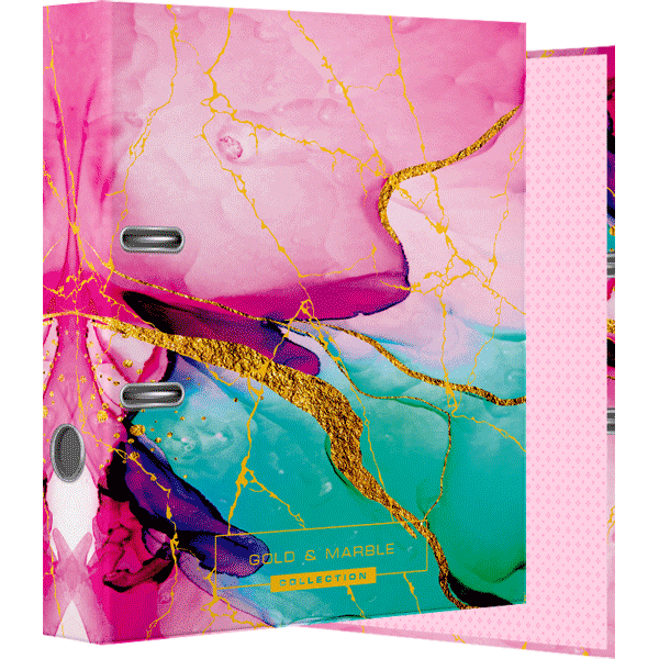 Папка с арочным механизмом А4 7,5см deVENTE Marble Pink с метал уголком ламинированная, арт. 3091908