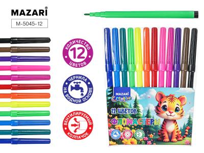 Фломастеры 12цв MAZARI Тигренок, арт. M-5045-12