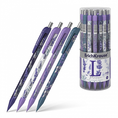 Карандаш автоматический 0,5мм ERICH KRAUSE Lavender корпус ассорти soft-touch , арт. 56957