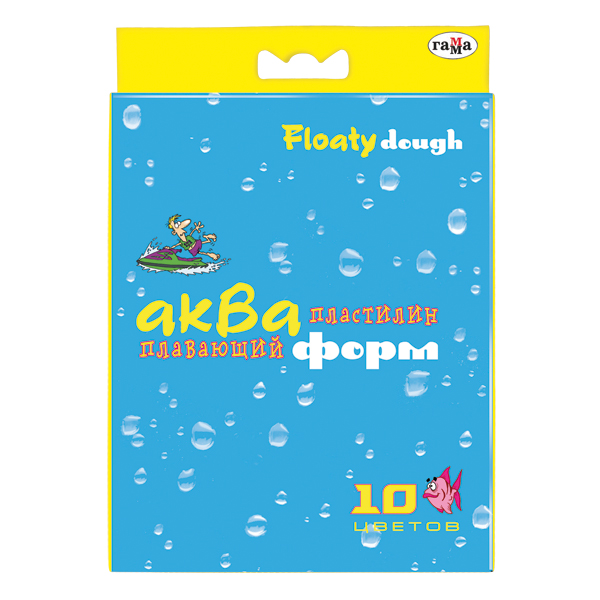 Пластилин 10цветов Акваформ 70гр плавающий ГАММА, арт. 283001