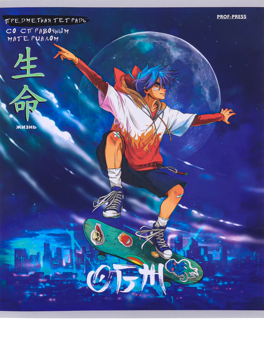 Тетрадь предметная ОБЖ 48листов клетка ПРОФ-ПРЕСС Аниме, арт. 48-9424