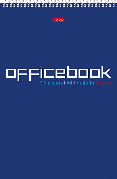 Блокнот А4 96л клетка спираль ХАТБЕР Office, арт. 96Б4В1сп_28090