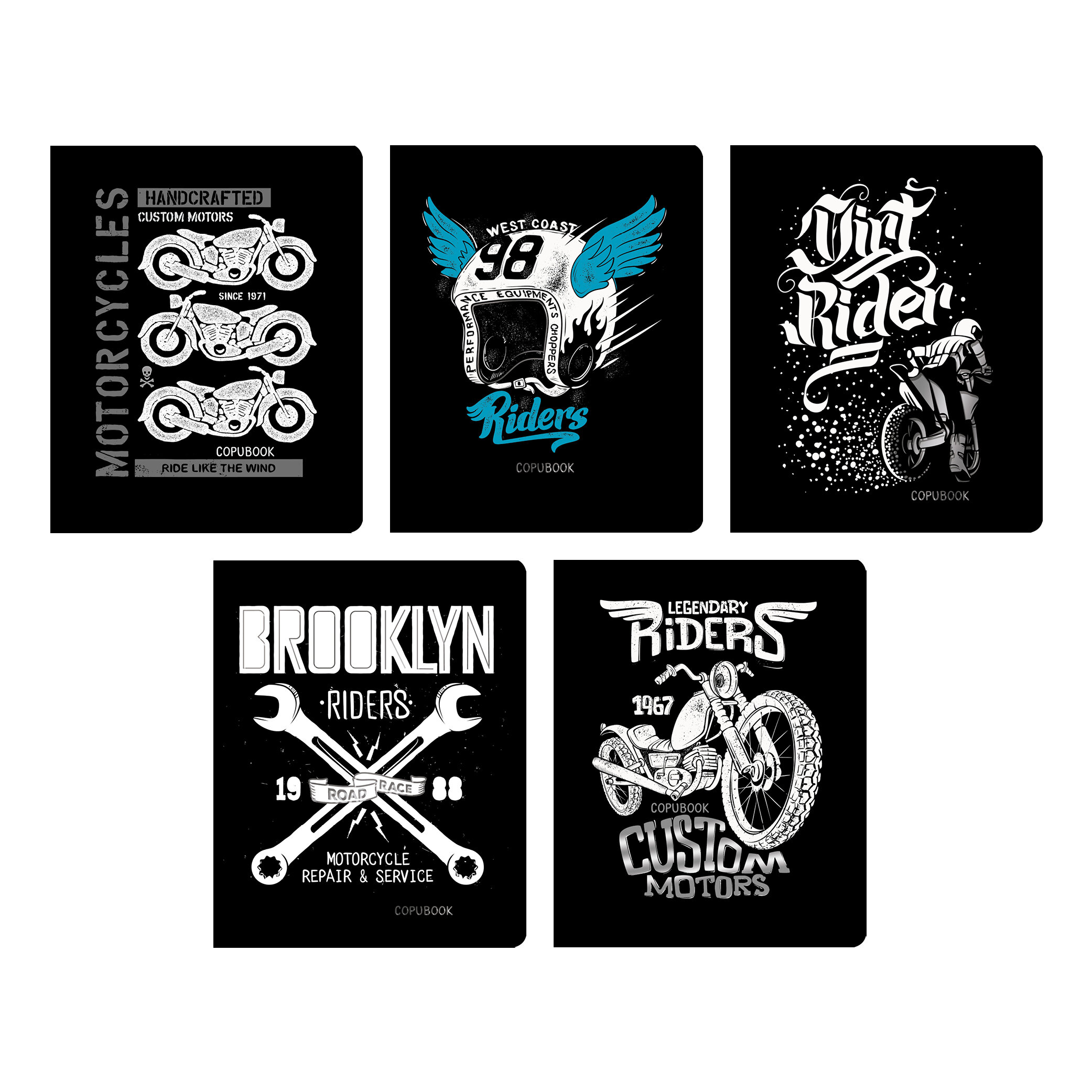 Тетрадь А5 96л клетка LISTOFF Мотоклуб ассорти, арт. ТФ967887