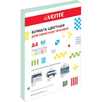 Бумага для офисной техники цветная А4 80г/м2 салатовая пастельная deVENTE 20л, арт. 2072905