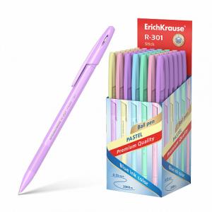 Ручка шариковая синяя 0,7/0,35 ERICH KRAUSE R-301 Pastel Stick корпус ассорти , арт. 55387