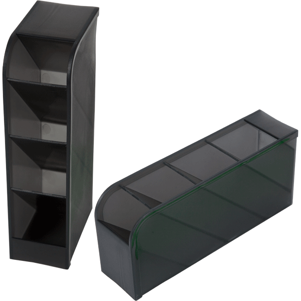 Подставка для письменных принадлежностей 4 отделения deVENTE Shadow серая, арт. 4102101