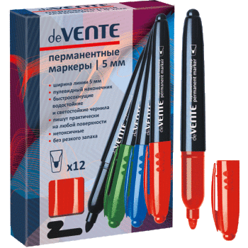 Маркер перманентный красный круглый 5мм deVENTE, арт. 5043736