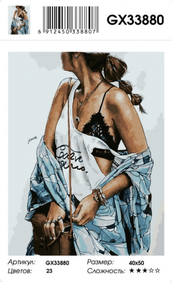 Картина по номерам с акриловыми красками на подрамнике 40*50 NN Девушка с сумкой , арт. GX33880