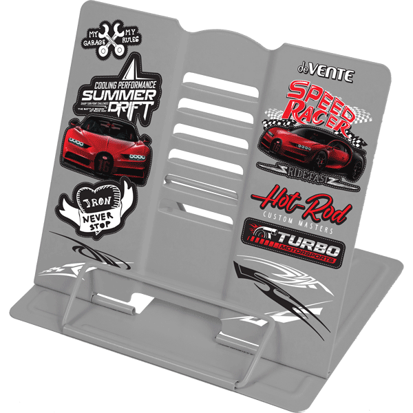 Подставка для книг с упором металлическая deVENTE Turbo 200*190 серая, арт. 8063204