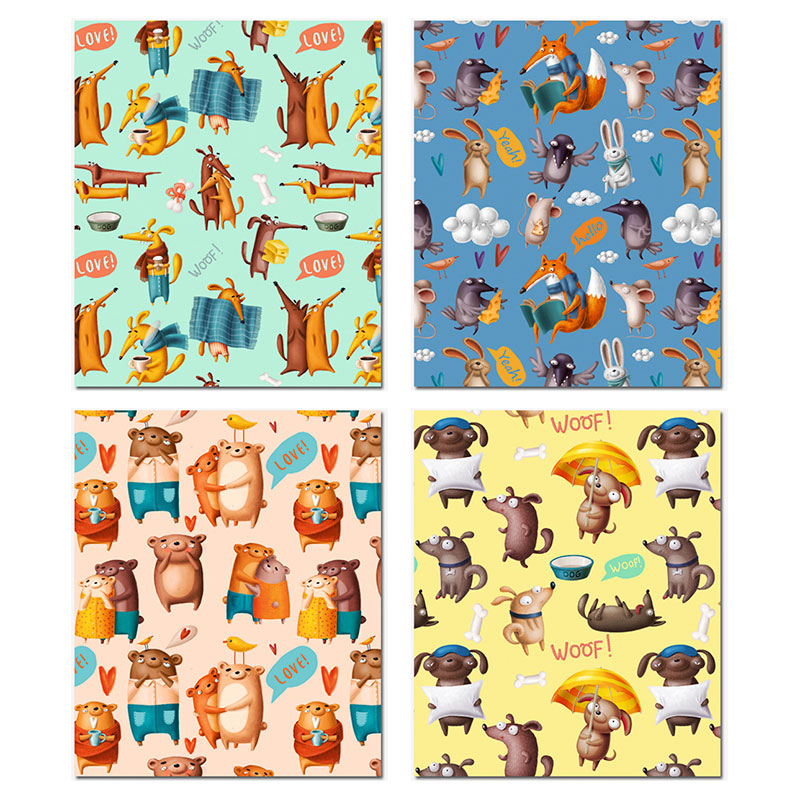 Тетрадь А5 48л клетка ПОЛИНОМ Fanny Pattern ассорти, арт. 2907