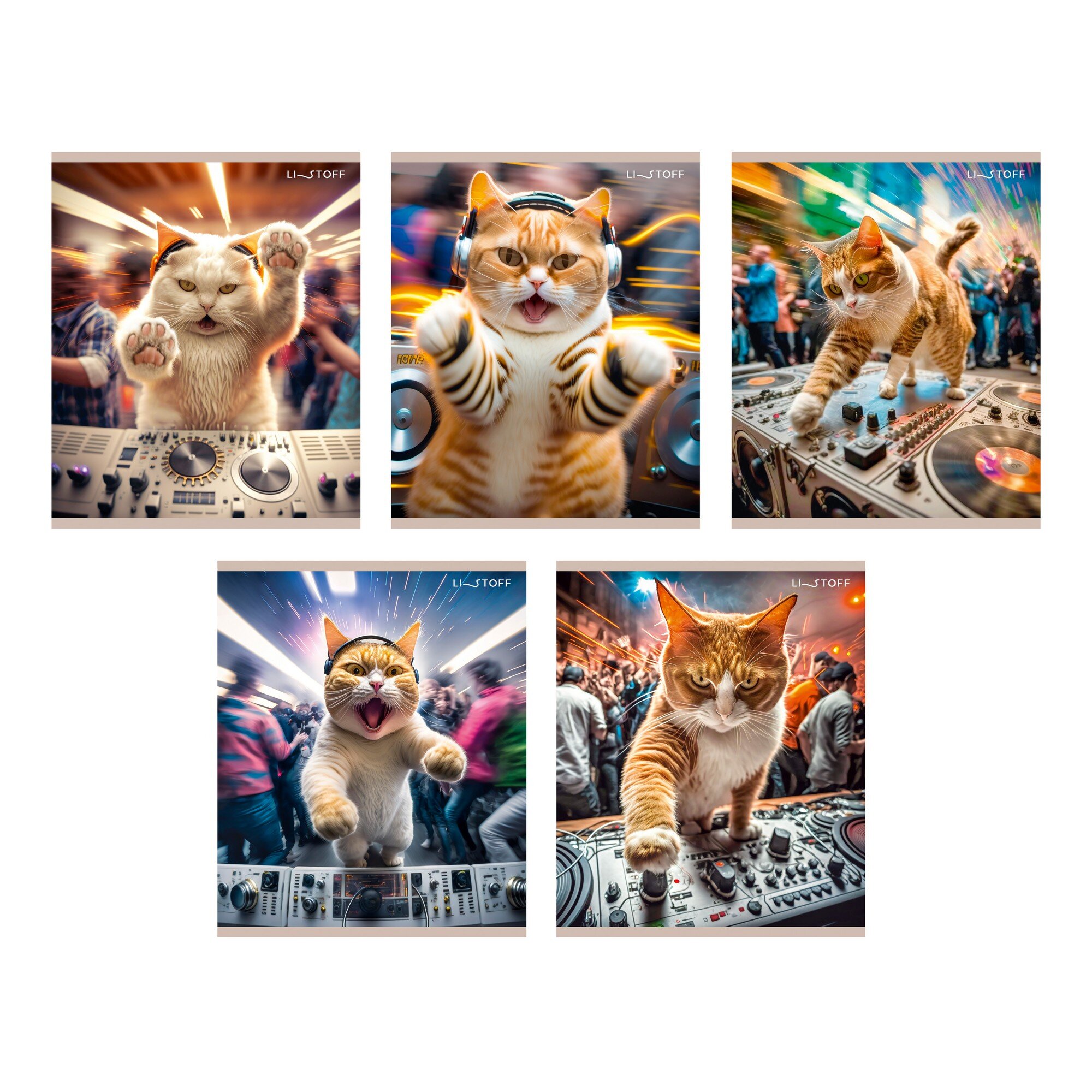 Тетрадь А5 48л клетка LISTOFF Пушистый диджей ассорти, арт. ТК488664