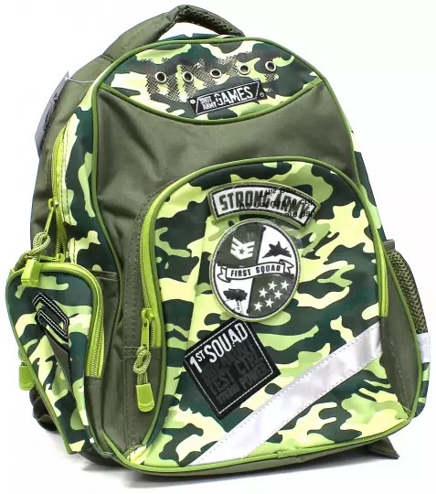 Рюкзак школьный ФЕНИКС Милитари мягкая уплотненная спинка, арт. 36374