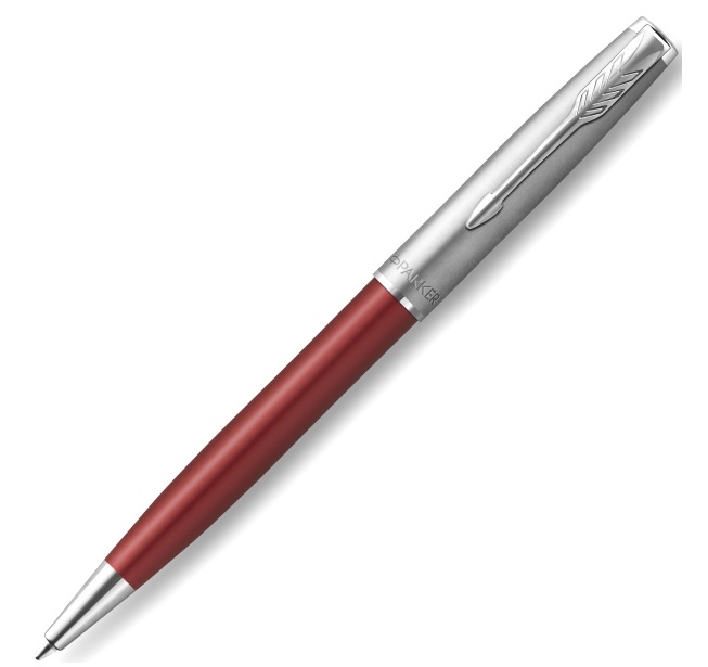 Ручка подарочная шариковая черная PARKER Sonnet K546 Red CT корпус красный/серебро в футляре, арт. 2146851